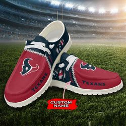 Houston Texans Loafer Shoes, Customize Your Name Houston Texans Loafer Shoes For Men Women, NFL Loafer Shoes