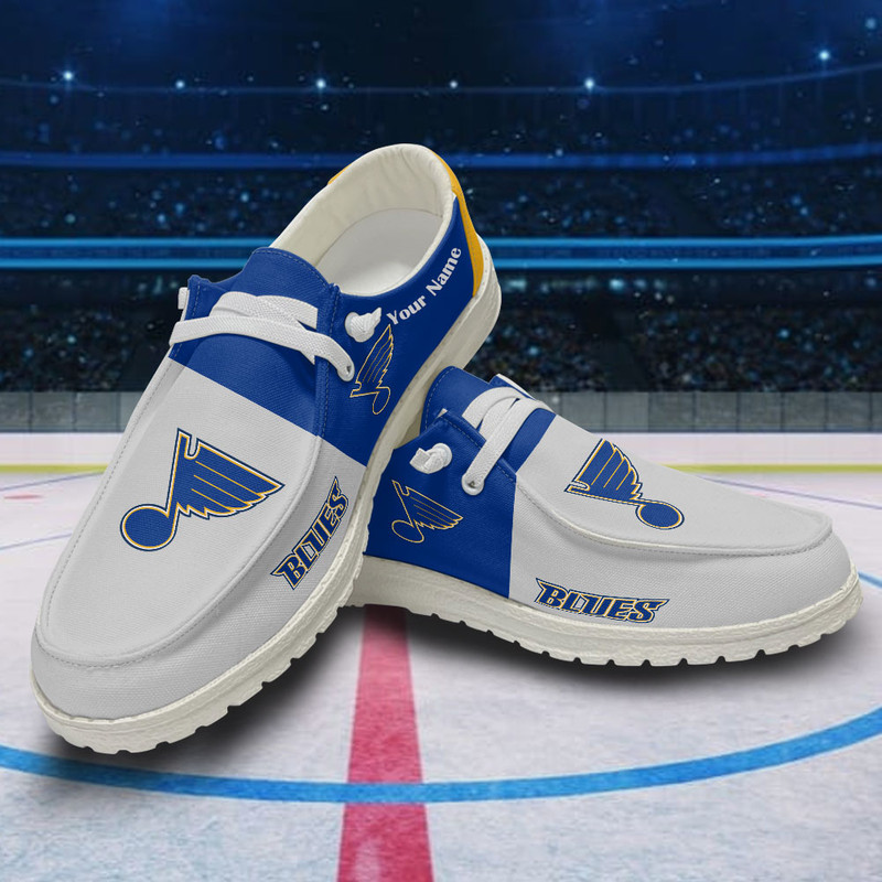 St. Louis Blues Loafer Shoes, Customize Your Name St. Louis Blues Loafer Shoes For Men Women, NHL Loafer Shoes