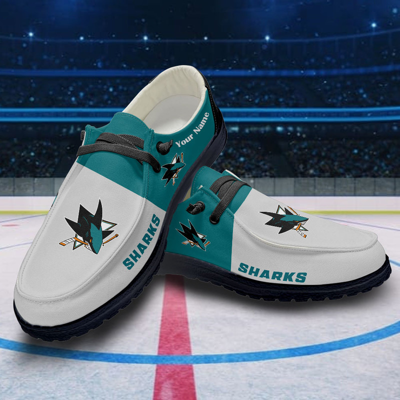 San Jose Sharks Loafer Shoes, Customize Your Name San Jose Sharks Loafer Shoes For Men Women, NHL Loafer Shoes