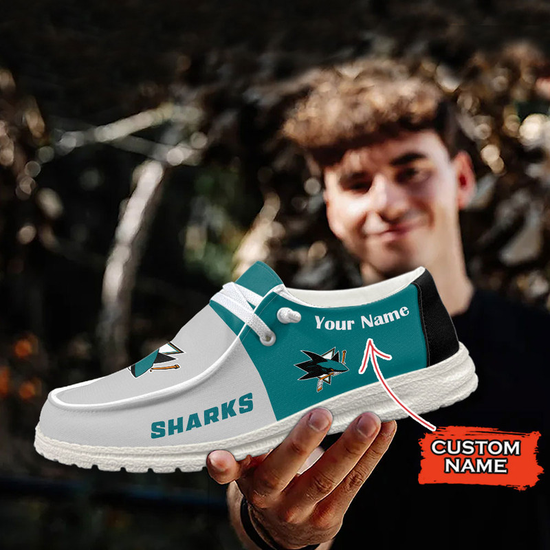 San Jose Sharks Loafer Shoes, Customize Your Name San Jose Sharks Loafer Shoes For Men Women, NHL Loafer Shoes