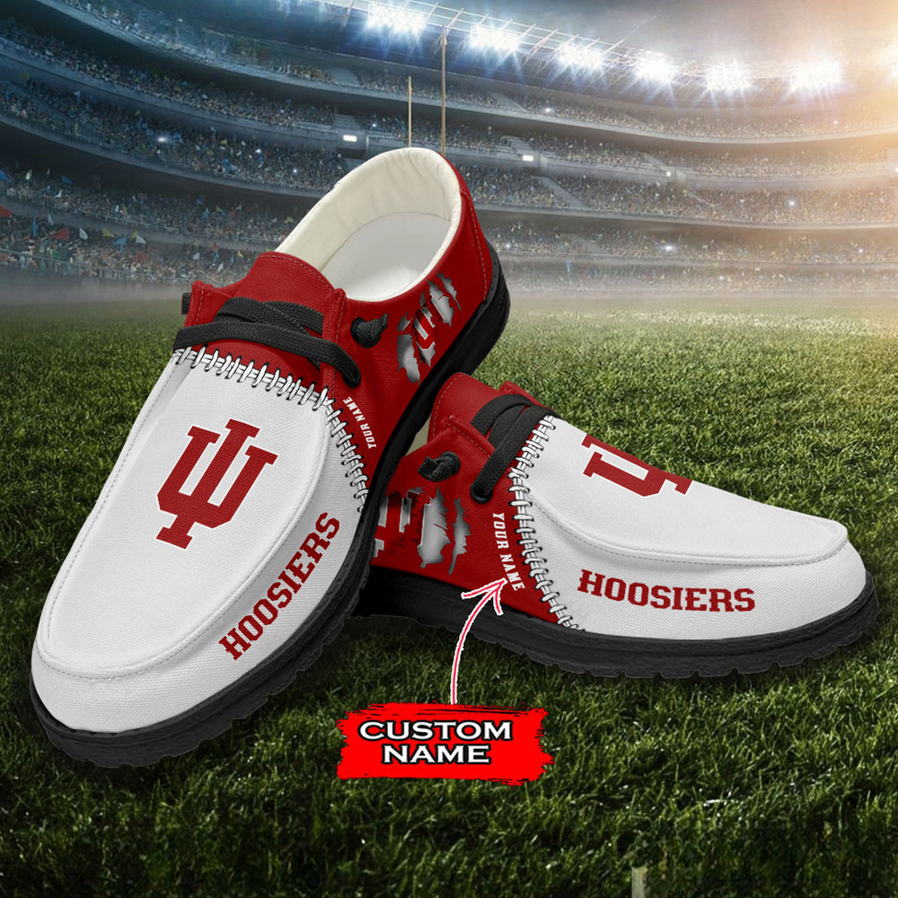 Indiana Hoosiers Loafer Shoes, Customize Your NameIndiana Hoosiers Loafer Shoes For Men Women, NBA Loafer Shoes