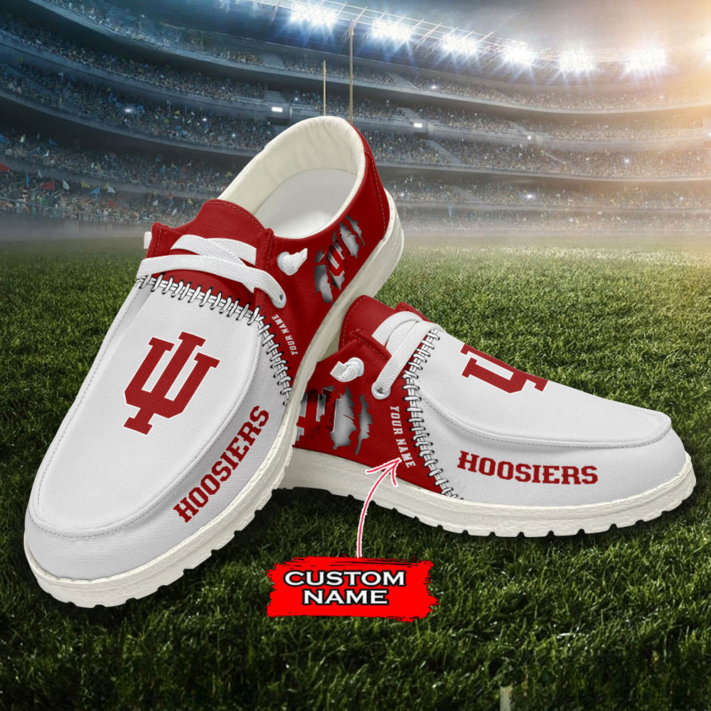 Indiana Hoosiers Loafer Shoes, Customize Your NameIndiana Hoosiers Loafer Shoes For Men Women, NBA Loafer Shoes