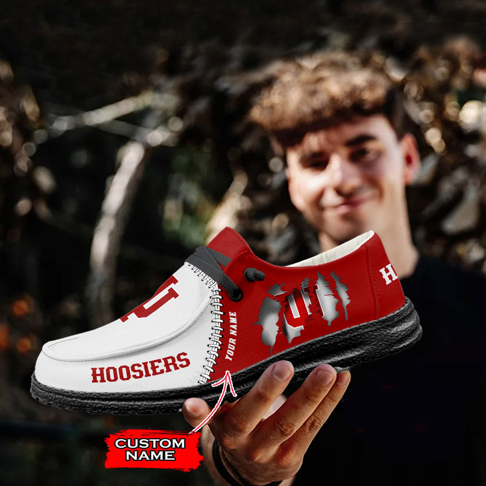 Indiana Hoosiers Loafer Shoes, Customize Your NameIndiana Hoosiers Loafer Shoes For Men Women, NBA Loafer Shoes
