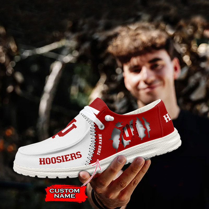 Indiana Hoosiers Loafer Shoes, Customize Your NameIndiana Hoosiers Loafer Shoes For Men Women, NBA Loafer Shoes