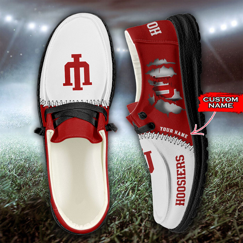 Indiana Hoosiers Loafer Shoes, Customize Your NameIndiana Hoosiers Loafer Shoes For Men Women, NBA Loafer Shoes