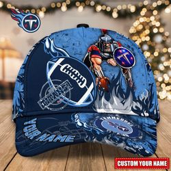 NFL Tennessee Titans Adjustable Hat Mascot & Flame Caps for fan, Custom Name NFL Tennessee Titans Caps