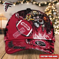 NFL Atlanta Falcons Adjustable Hat Mascot & Flame Caps for fan, Custom Name NFL Atlanta Falcons Caps