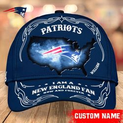 NFL New England Patriots Caps for fan, Custom Name NFL New England Patriots I Am A New England fan Caps