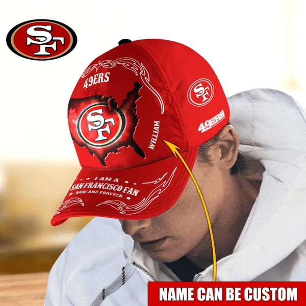 NFL San Francisco 49ers Caps for fan, Custom Name NFL San Francisco 49ers I Am A San Francisco fan Caps