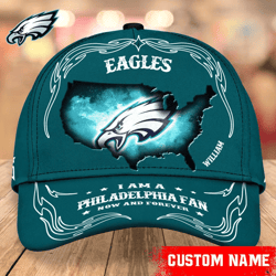 NFL Philadelphia Eagles Caps for fan, Custom Name NFL Philadelphia Eagles I Am A Philadelphia fan Caps