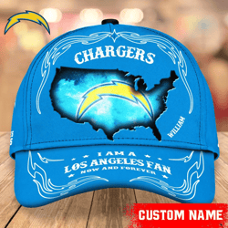 NFL Los Angeles Chargers Caps for fan, Custom Name NFL Los Angeles Chargers I Am A Los Angeles fan Caps