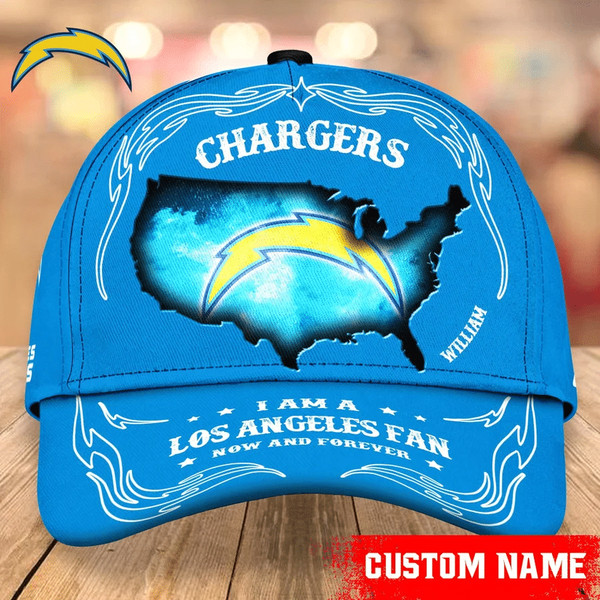 NFL Los Angeles Chargers Caps for fan, Custom Name NFL Los Angeles Chargers I Am A Los Angeles fan Caps