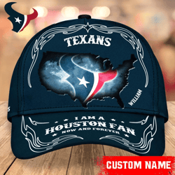 NFL Houston Texans Caps for fan, Custom Name NFL Houston Texans I Am A Houston fan Caps