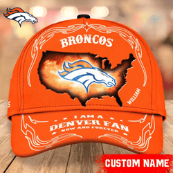 NFL Denver Broncos Caps for fan, Custom Name NFL Denver Broncos I Am A Denver fan Caps