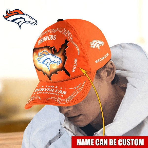 NFL Denver Broncos Caps for fan, Custom Name NFL Denver Broncos I Am A Denver fan Caps