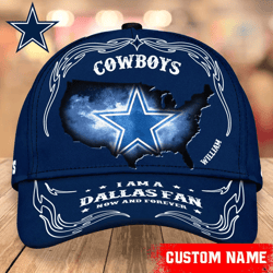 NFL Dallas Cowboys Caps for fan, Custom Name NFL Dallas Cowboys I Am A Dallas fan Caps