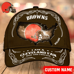 NFL Cleveland Browns Caps for fan, Custom Name NFL Cleveland Browns I Am A Cleveland fan Caps