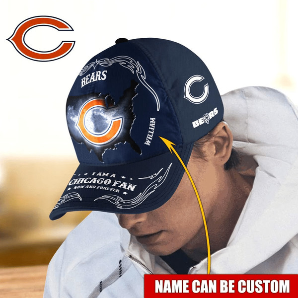 NFL Chicago Bears Caps for fan, Custom Name NFL Chicago Bears I Am A Chicago fan Caps