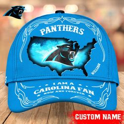 NFL Carolina Panthers Caps for fan, Custom Name NFL Carolina Panthers I Am A Carolina fan Caps