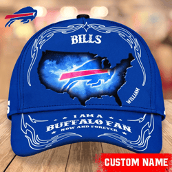 NFL Buffalo Bills Caps for fan, Custom Name NFL Buffalo Bills I Am A Buffalo fan Caps