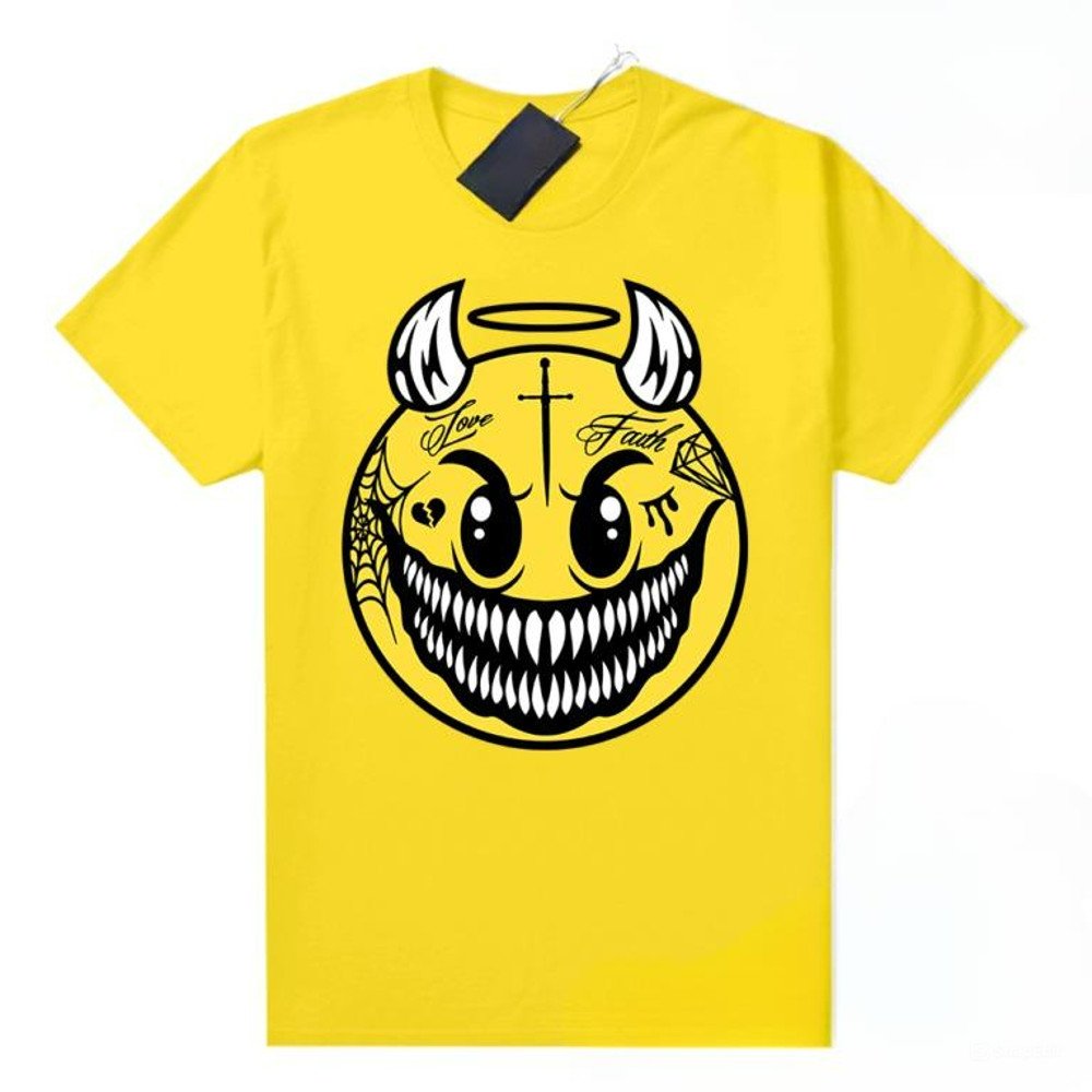 Lightning 4s Jordan Sneaker Tees Yellow Demon Time Angel Smiley,Jordan Shirt,Smiley Shirt,Hiphop Shirt,Basketball Tee