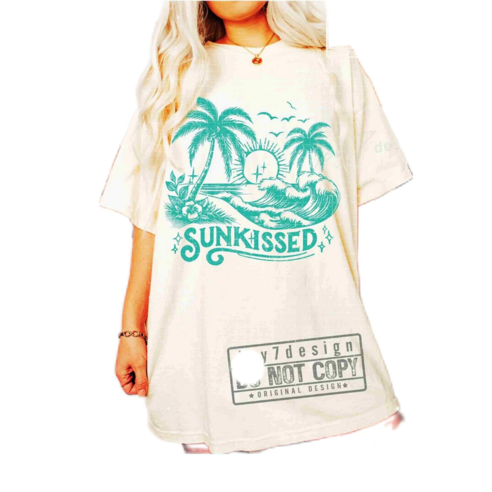 Sunkissed Retro Summer Shirt, Summer Beach Vibes Shirt, Summer Vibes Palms Shirt, Vintage Retro 90s Summer Shirt Gift