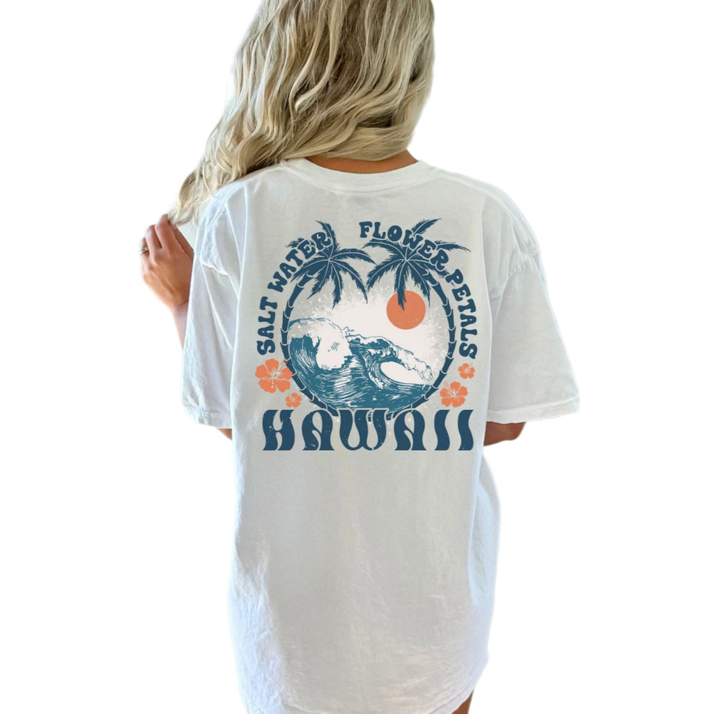 Comfort Colors Hawaii T-shirt Oversized Beachy Tee Palm Trees Cute Summer Graphic Tee Trendy Summer tops Aesthetic Cloth