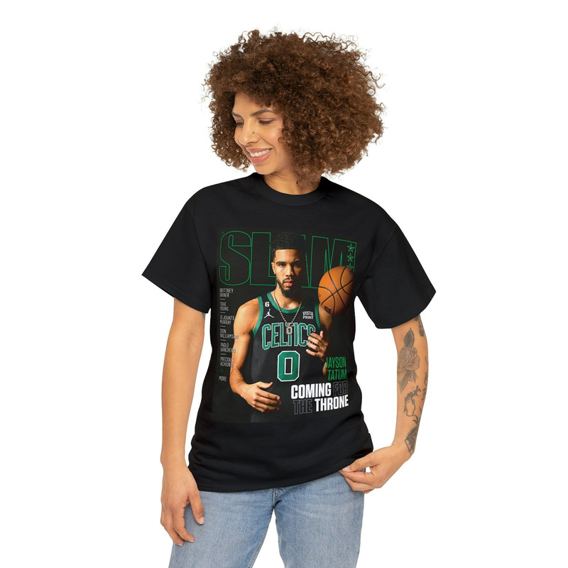 Boston Basketball Shirt, Celtic Basketball Boston Basketball Shirt, Slam Cover Boston Celtics Jayson Tatum Comin' Throne