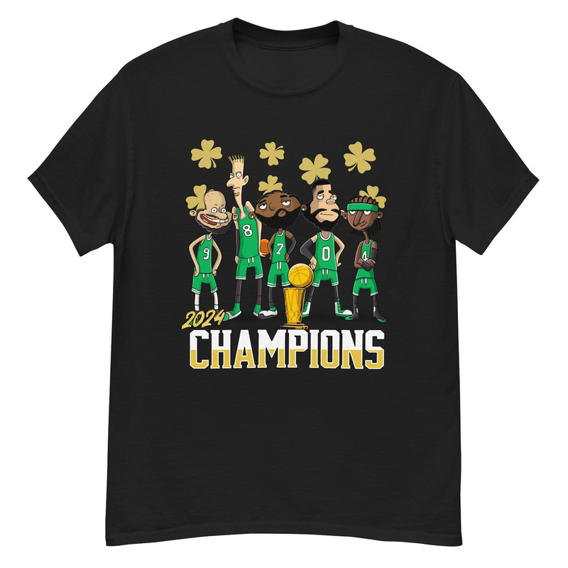 2024 Celtic Championship Team Cartoon Tee Shirt, Boston Celtics Champion Shirt Gift For Fans, Celtics Basketball Shirt