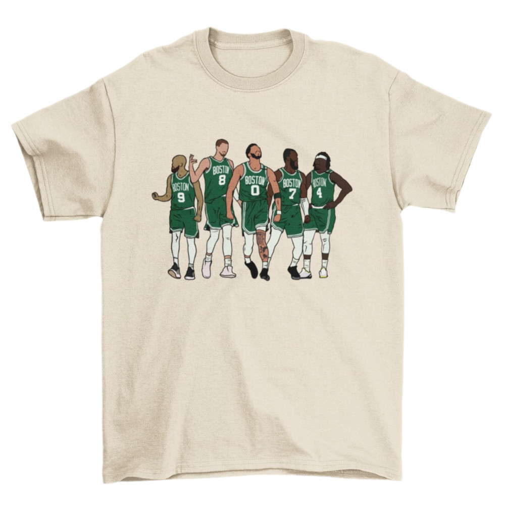 D White, Jrue, KP & The Jays Boston Celtics Championship T-Shirt, 2024 Boston Celtics NBA Basketball Championship Tee