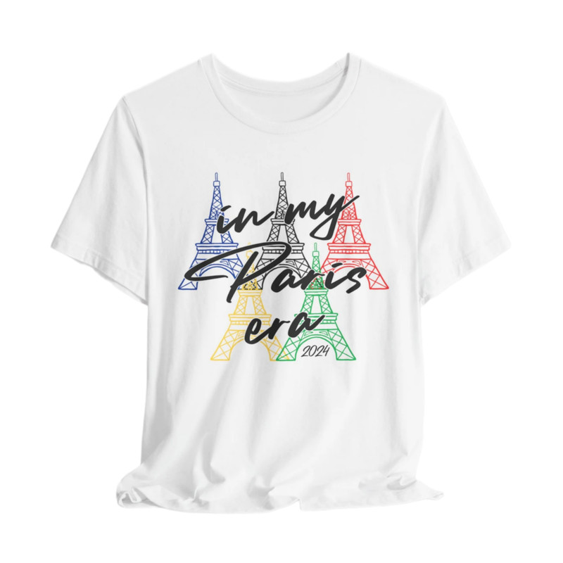 In my Paris Era Unisex Jersey Short Sleeve Tee, USA 2024 T-Shirt, Paris Tee, Support team USA, 2024 Olympics Effiel Tee