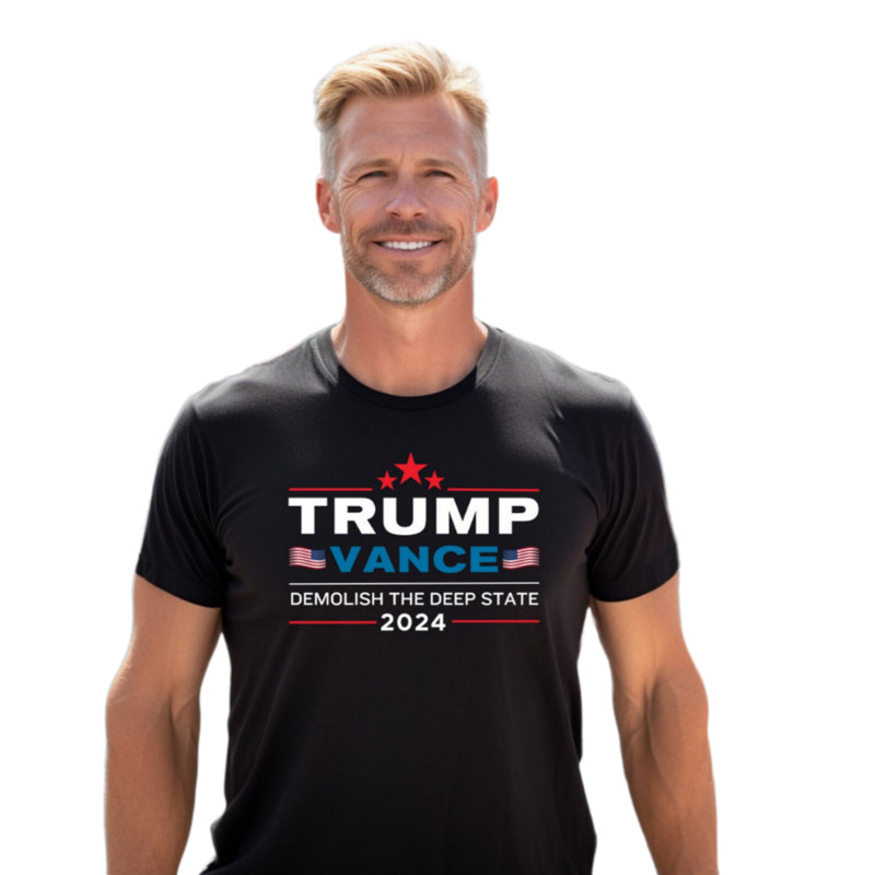 Trump Vance 2024 Tshirt, Demolish Deep State Tee, Make America Great Again, Patriotic Election Tee, 2024 Election Shirt