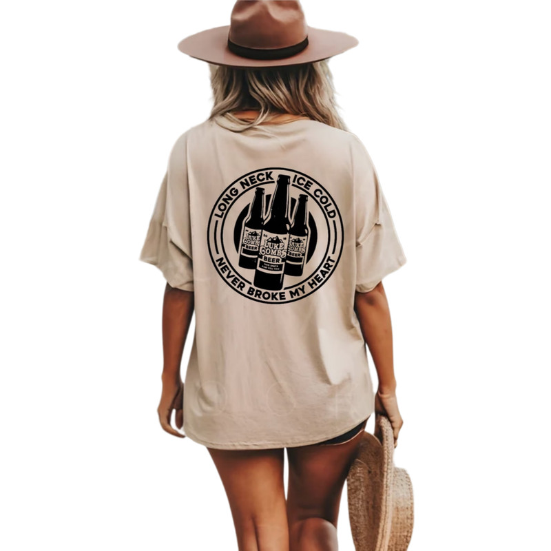 Luke Combs Shirt, Fathers and Sons, Longneck Ice Cold Beer Never Broke My Heart Shirt, Luke Combs Tour 2024 Merch Gift