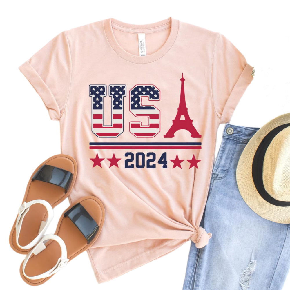 2024 Paris Olimpics Shirt, USA Eiffel Tower T-Shirt, USA 2024 T-Shirt, USA Team Shirt,Paris France Shirt,Paris Games Tee