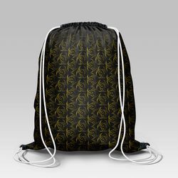 viking style drawstring bag, viking style gym sack, viking art triskele horn of odin gold gym sack drawstring bag new