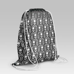 viking style drawstring bag, viking style gym sack, viking art skull pattern gym sack drawstring bag