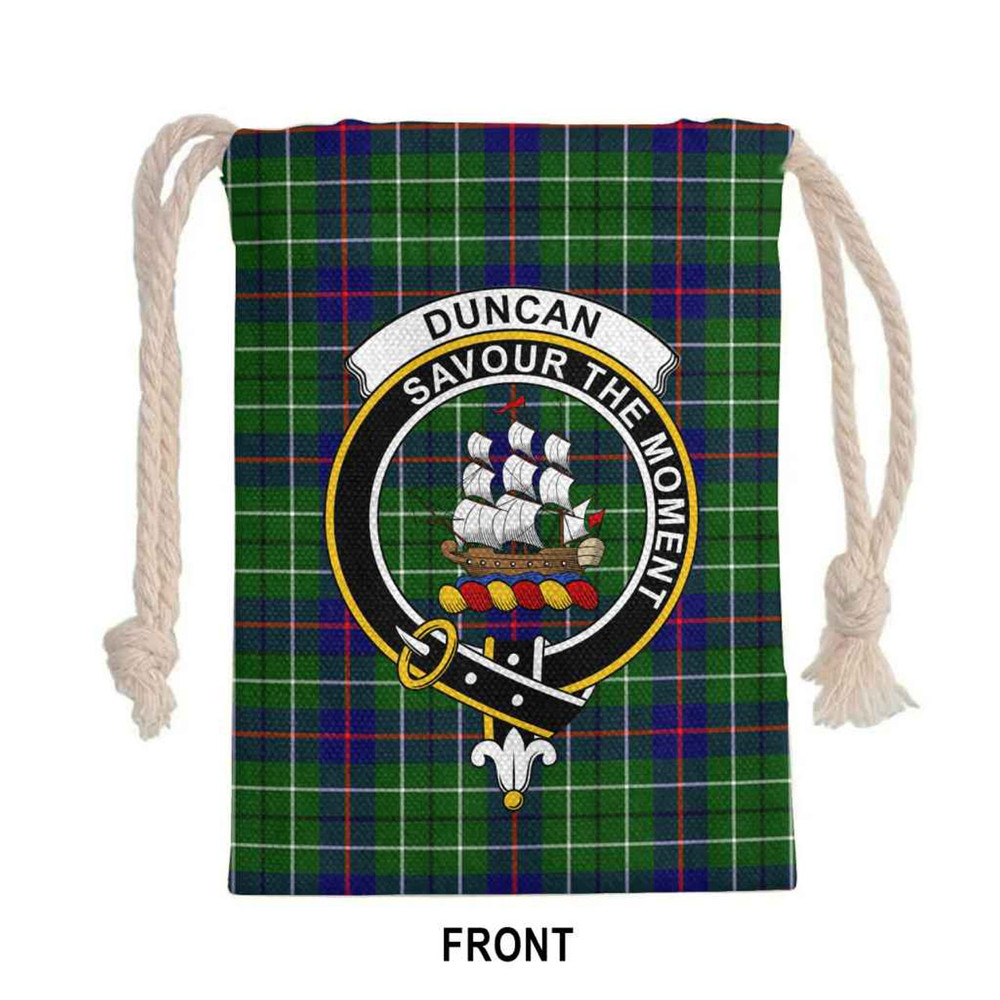 Tartan Style Drawstring bag, Tartan Style Gym Sack, Scottish Duncan Clan Crest Tartan Gym Sack Drawstring bag