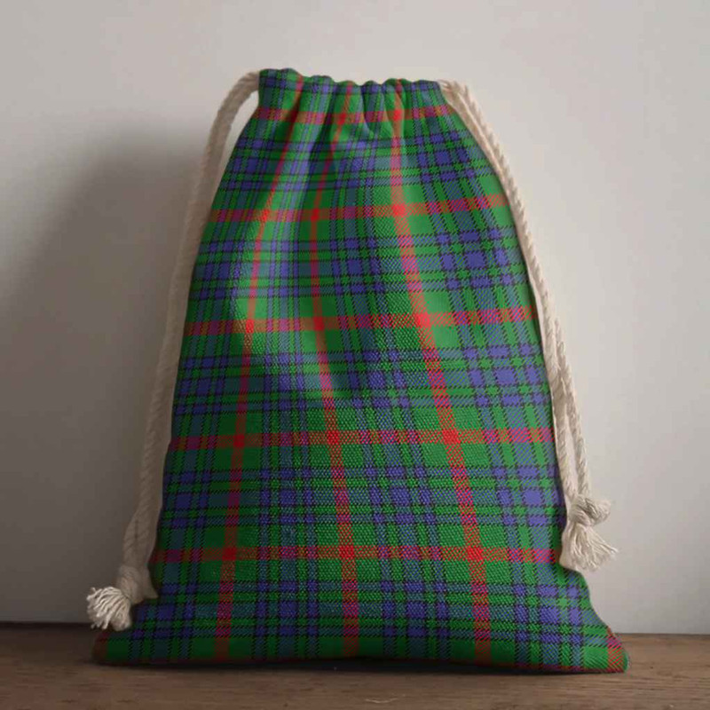 Tartan Style Drawstring bag, Tartan Style Gym Sack, Scottish Aiton Clan Crest Tartan Gym Sack Drawstring bag