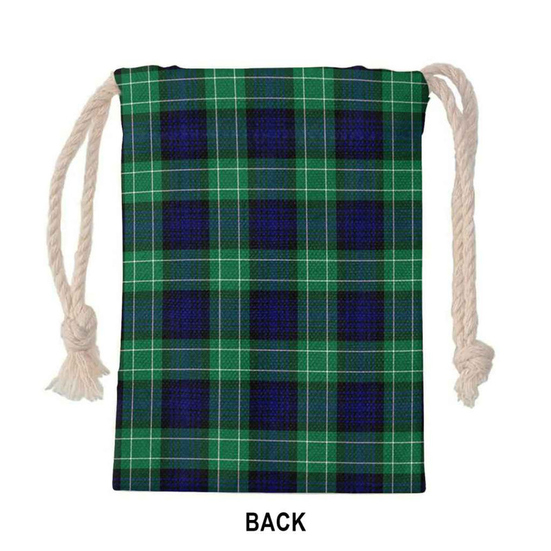 Tartan Style Drawstring bag, Tartan Style Gym Sack, Scottish Abercrombie Clan Crest Tartan Gym Sack Drawstring bag