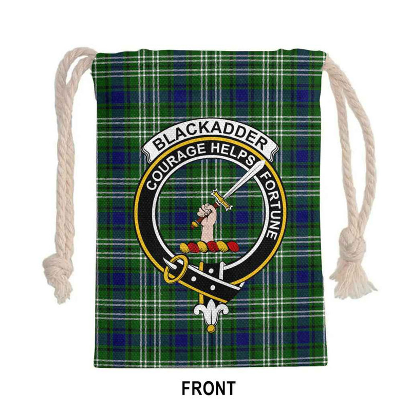 Tartan Style Drawstring bag, Tartan Style Gym Sack, Scottish Blackadder Clan Crest Tartan Gym Sack Drawstring bag