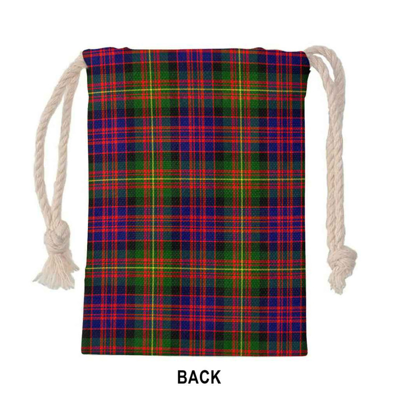 Tartan Style Drawstring bag, Tartan Style Gym Sack, Scottish Carnegie Clan Crest Tartan Gym Sack Drawstring bag