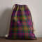 Tartan Style Drawstring bag, Tartan Style Gym Sack, Scottish Carnegie Clan Crest Tartan Gym Sack Drawstring bag