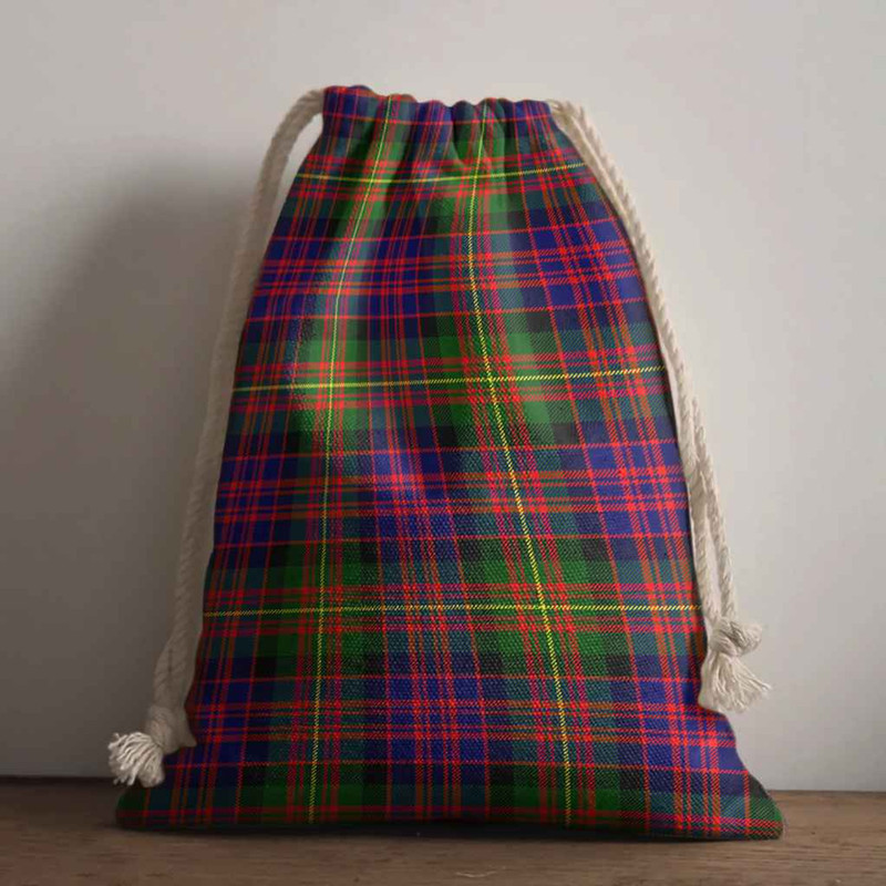 Tartan Style Drawstring bag, Tartan Style Gym Sack, Scottish Carnegie Clan Crest Tartan Gym Sack Drawstring bag