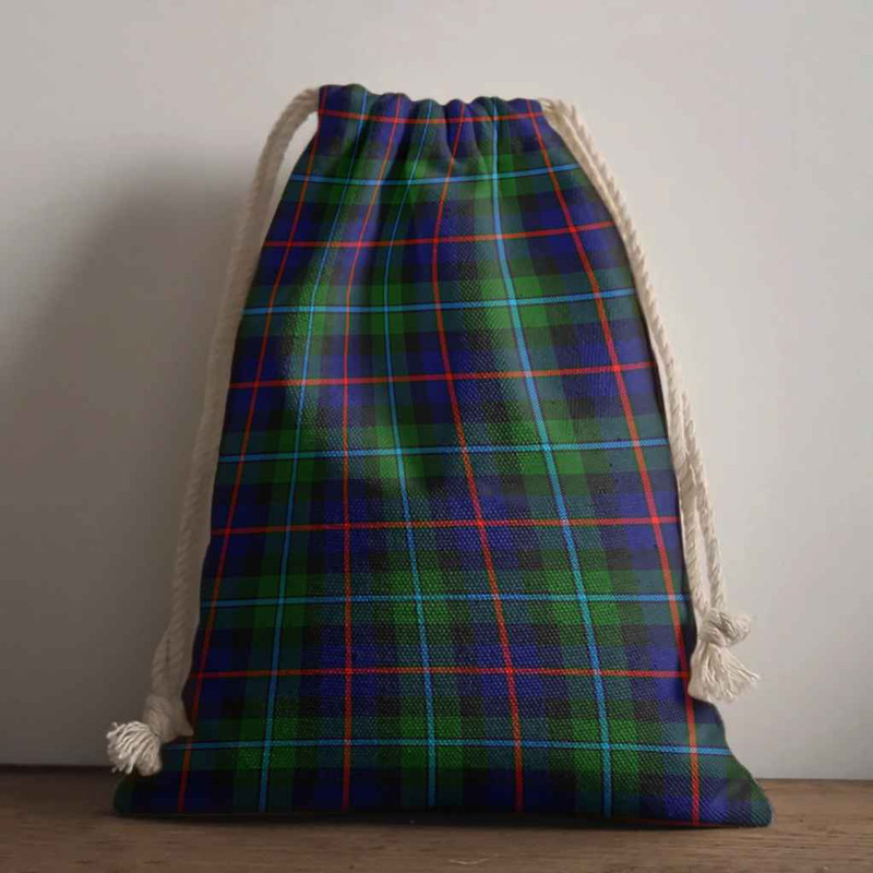 Tartan Style Drawstring bag, Tartan Style Gym Sack, Scottish Calder Clan Crest Tartan Gym Sack Drawstring bag