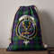 Tartan Style Drawstring bag, Tartan Style Gym Sack, Scottish Calder Clan Crest Tartan Gym Sack Drawstring bag