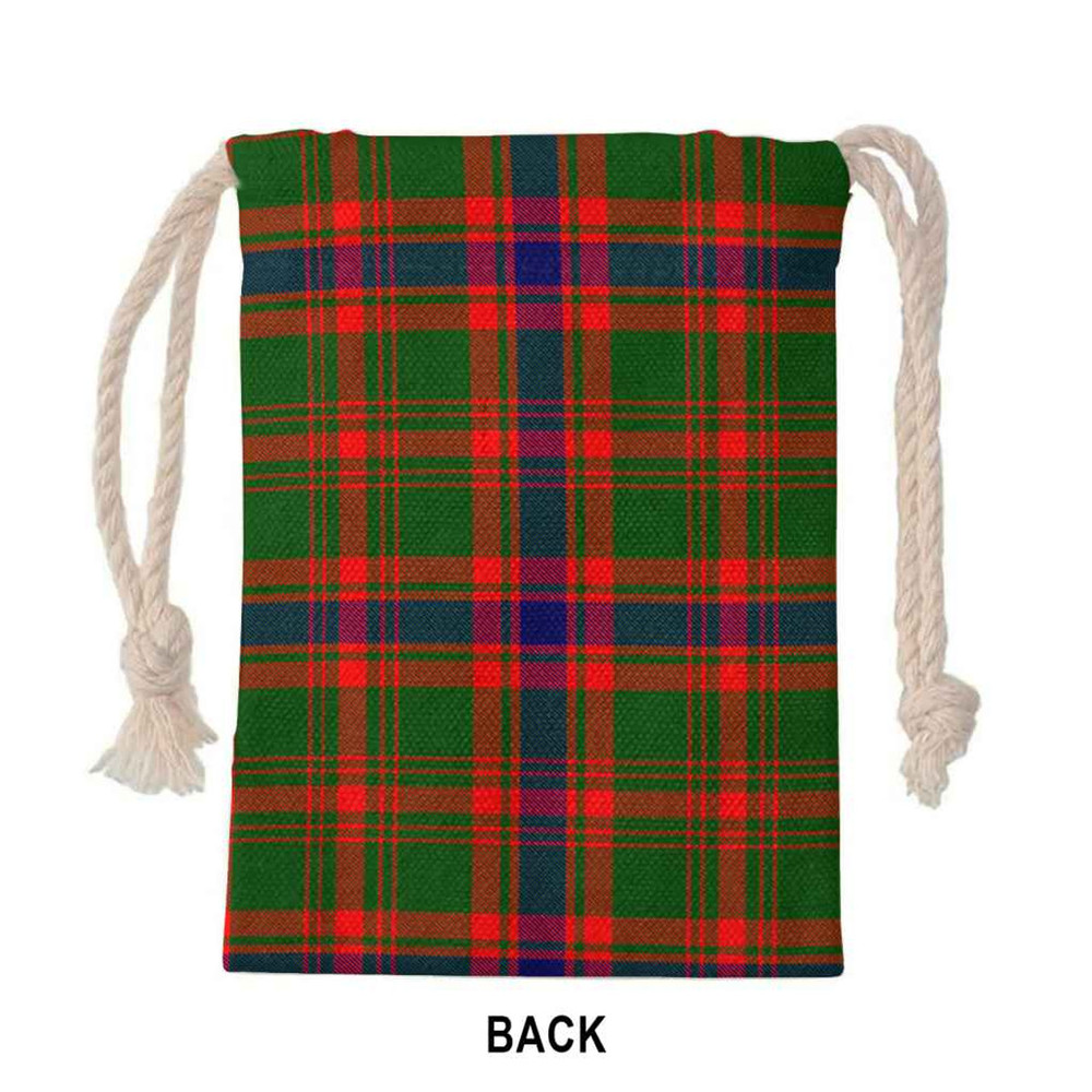 Tartan Style Drawstring bag, Tartan Style Gym Sack, Scottish Kinninmont Clan Crest Tartan Gym Sack Drawstring bag