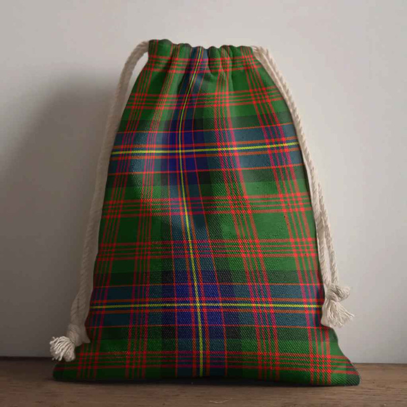 Tartan Style Drawstring bag, Tartan Style Gym Sack, Scottish Cochrane Clan Crest Tartan Gym Sack Drawstring bag