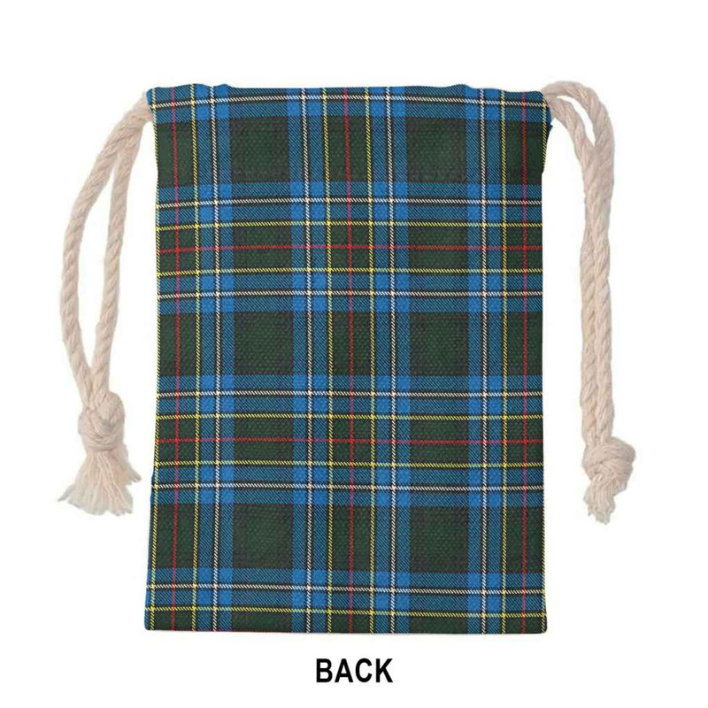 Tartan Style Drawstring bag, Tartan Style Gym Sack, Scottish Cockburn Clan Crest Tartan Gym Sack Drawstring bag