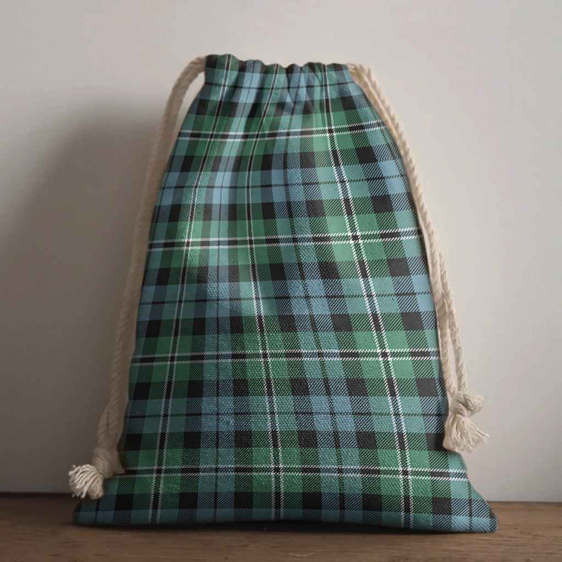 Tartan Style Drawstring bag, Tartan Style Gym Sack, Scottish Melville Clan Crest Tartan Gym Sack Drawstring bag