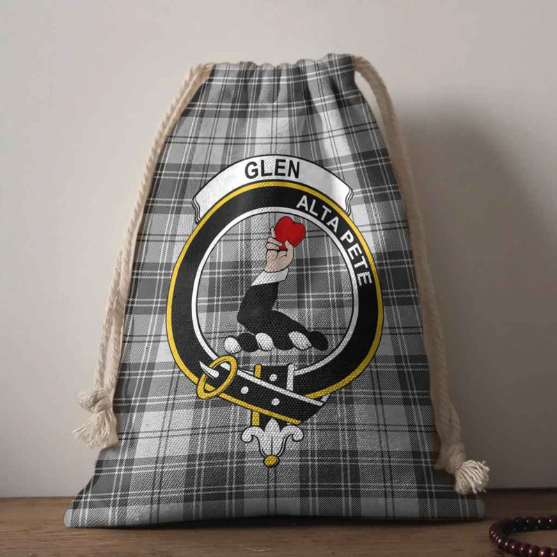Tartan Style Drawstring bag, Tartan Style Gym Sack, Scottish Glen Clan Crest Tartan Gym Sack Drawstring bag